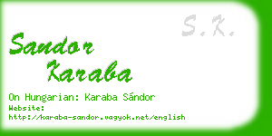 sandor karaba business card